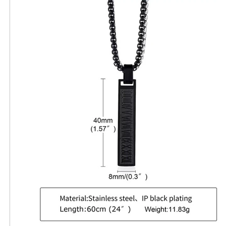 Collar Romano Minimalista, Acero Inoxidable, Hombre 4
