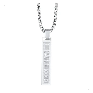 Collar Romano Minimalista, Acero Inoxidable, Hombre