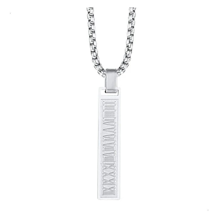 Collar Romano Minimalista, Acero Inoxidable, Hombre 5
