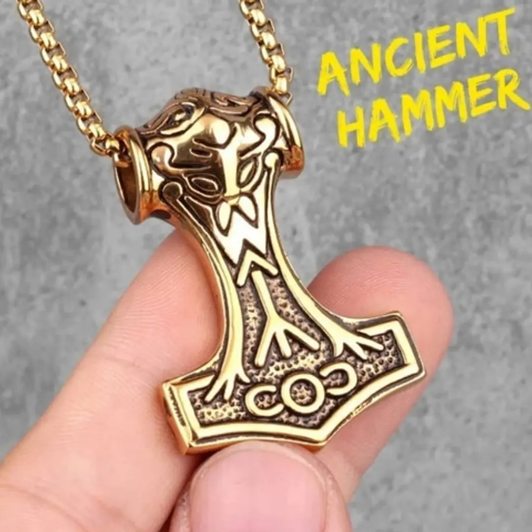 Collar Vikingo Mjölnir, Acero Inoxidable, Hombre 4