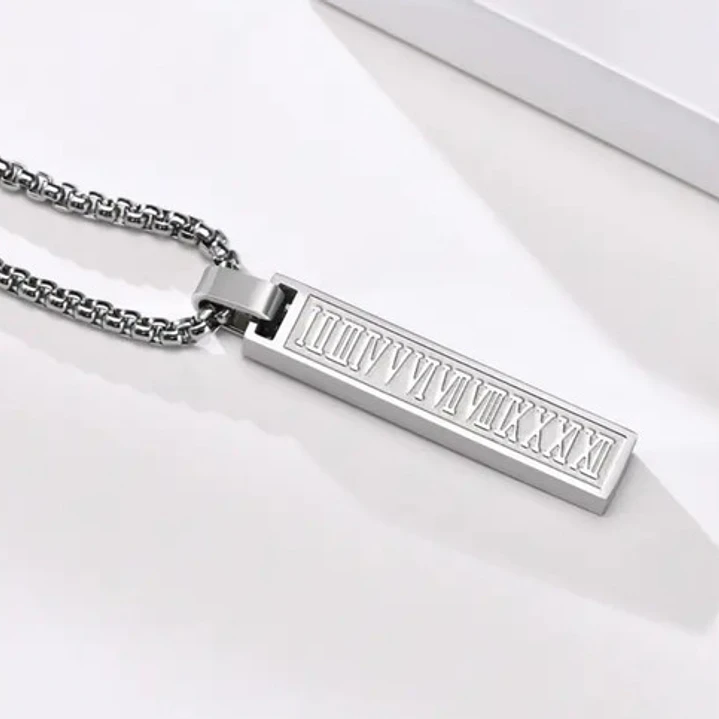 Collar Romano Minimalista, Acero Inoxidable, Hombre 6