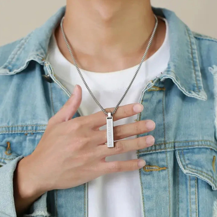 Collar Romano Minimalista, Acero Inoxidable, Hombre 7
