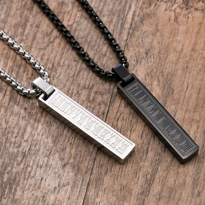 Collar Romano Minimalista, Acero Inoxidable, Hombre 8