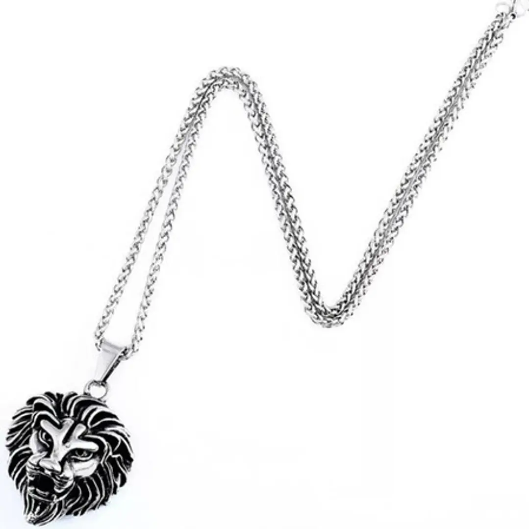 Collar León, Acero Inoxidable, Hombre 2