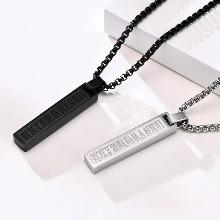 Collar Romano Minimalista, Acero Inoxidable, Hombre 9