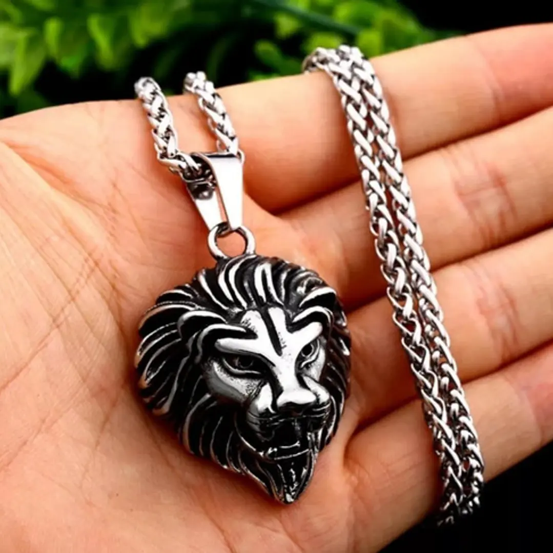 Collar León, Acero Inoxidable, Hombre 3