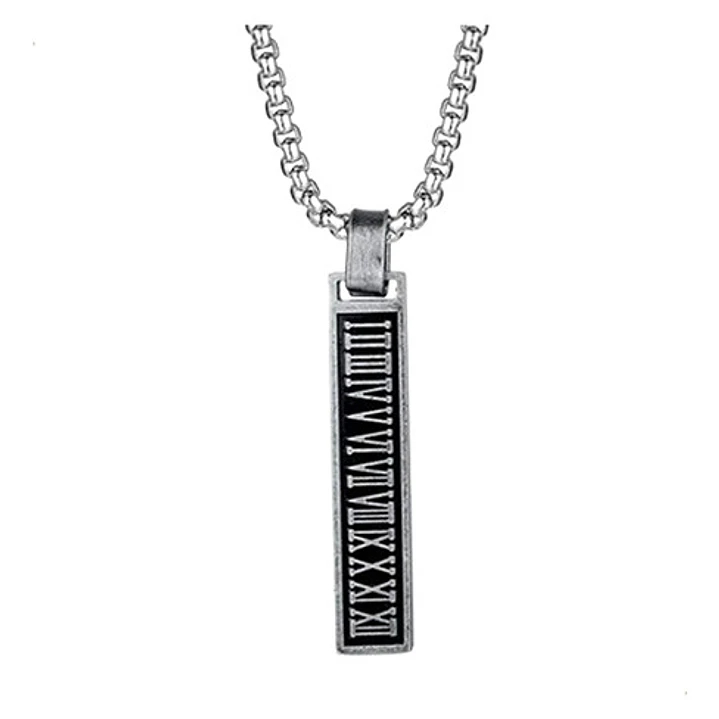 Collar Romano Minimalista, Acero Inoxidable, Hombre 10