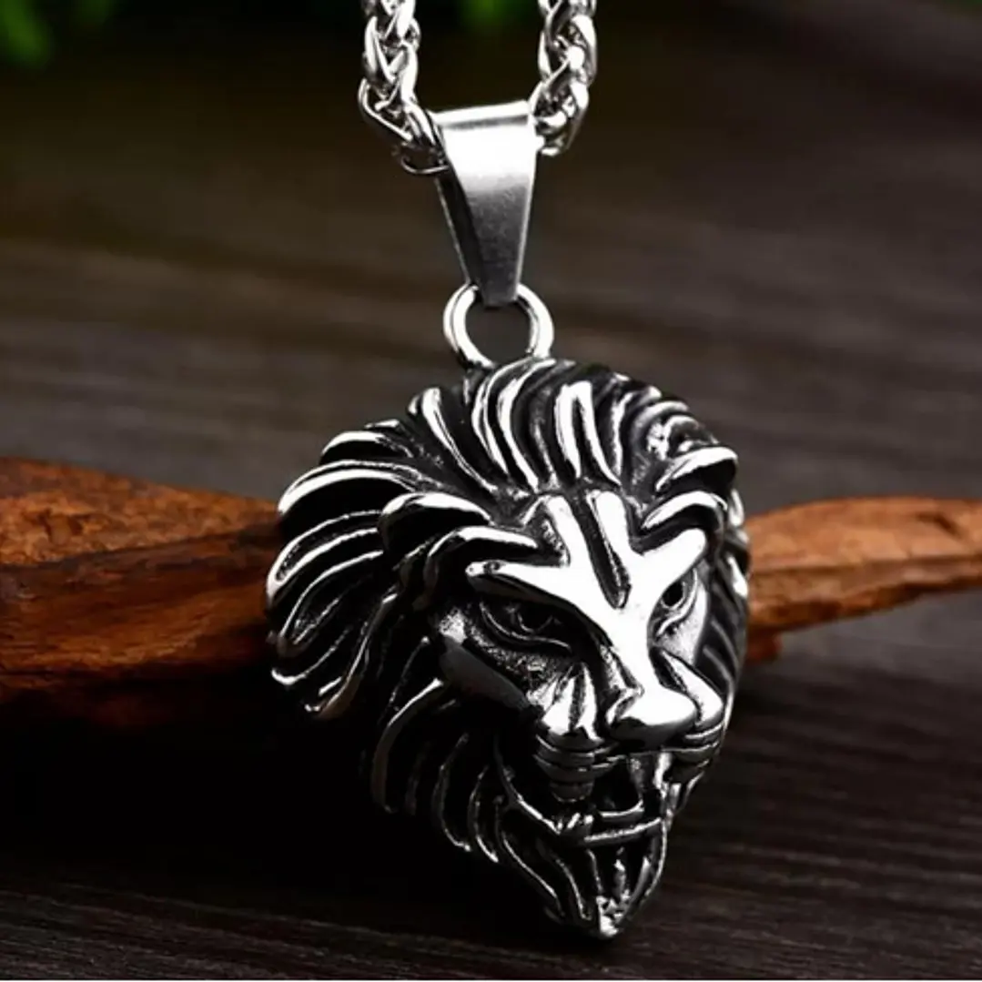 Collar León, Acero Inoxidable, Hombre 4