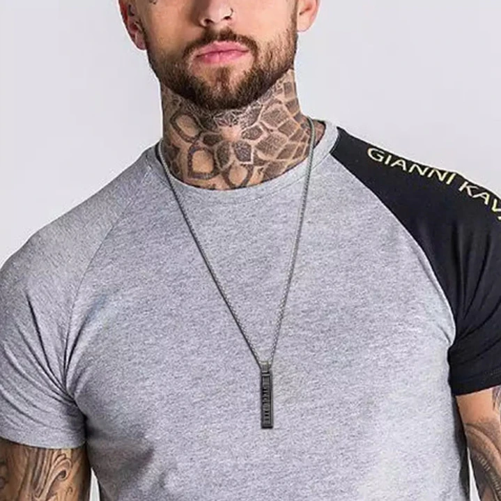 Collar Romano Minimalista, Acero Inoxidable, Hombre 12