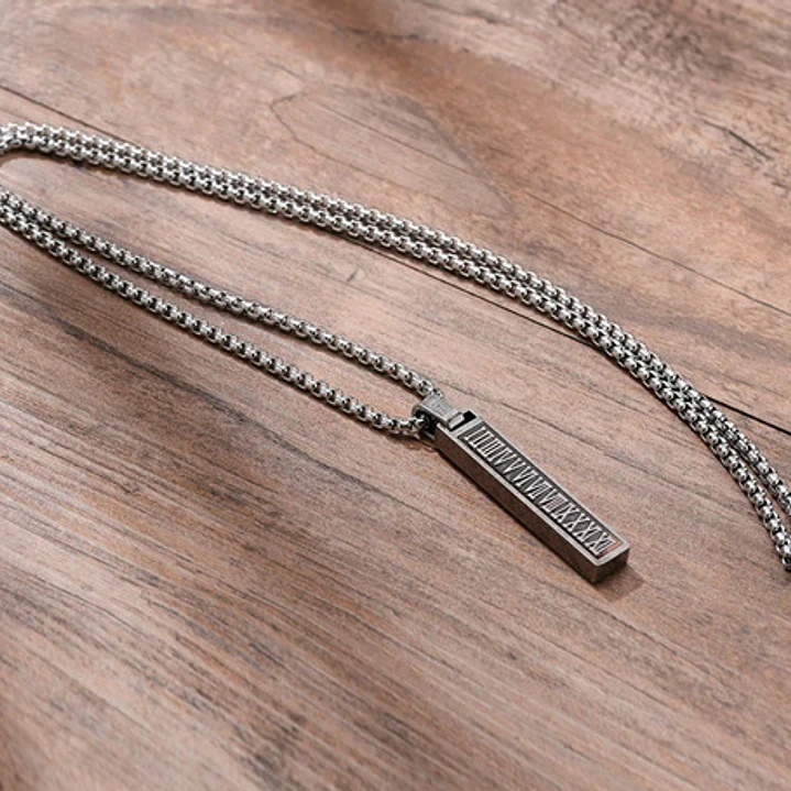 Collar Romano Minimalista, Acero Inoxidable, Hombre 13