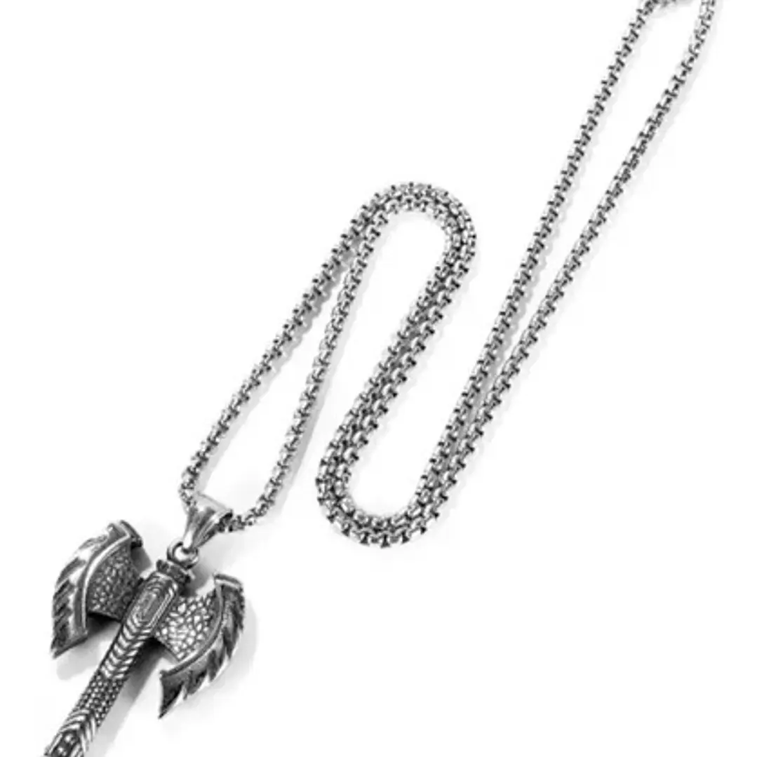 Collar Vikingo Hacha, Acero Quirúrgico, Hombre 4