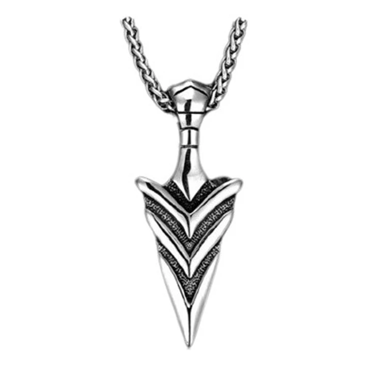 Collar Vikingo Punta De Lanza, Acero Inox., Hombre 1