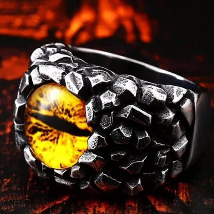 Anillo Yellow Eye, Acero Inoxidable, Hombre 4