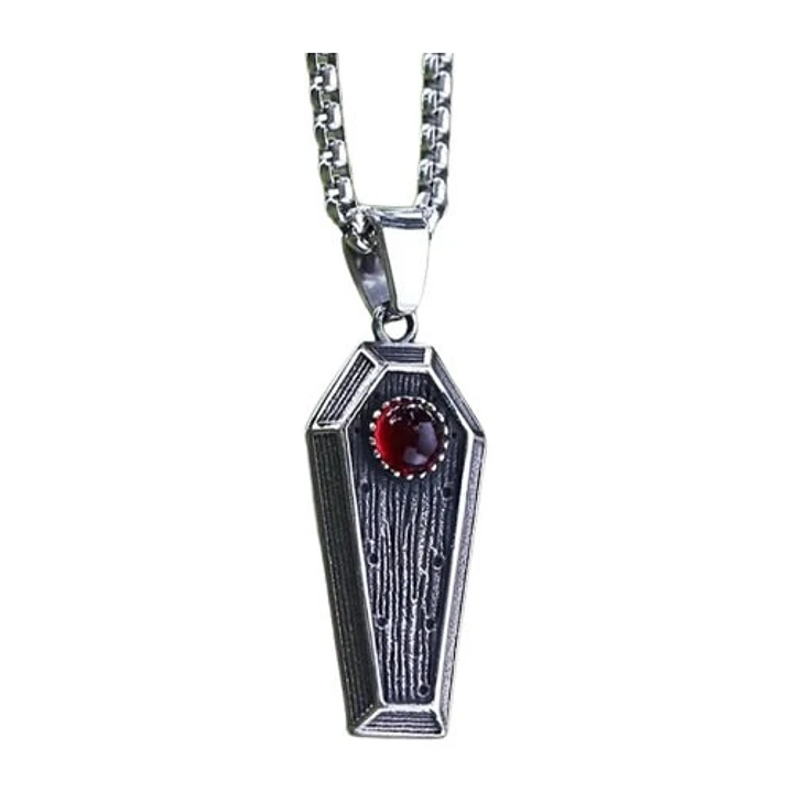 Collar Gótico Ataúd, Acero Inoxidable, Hombre Mujer 1