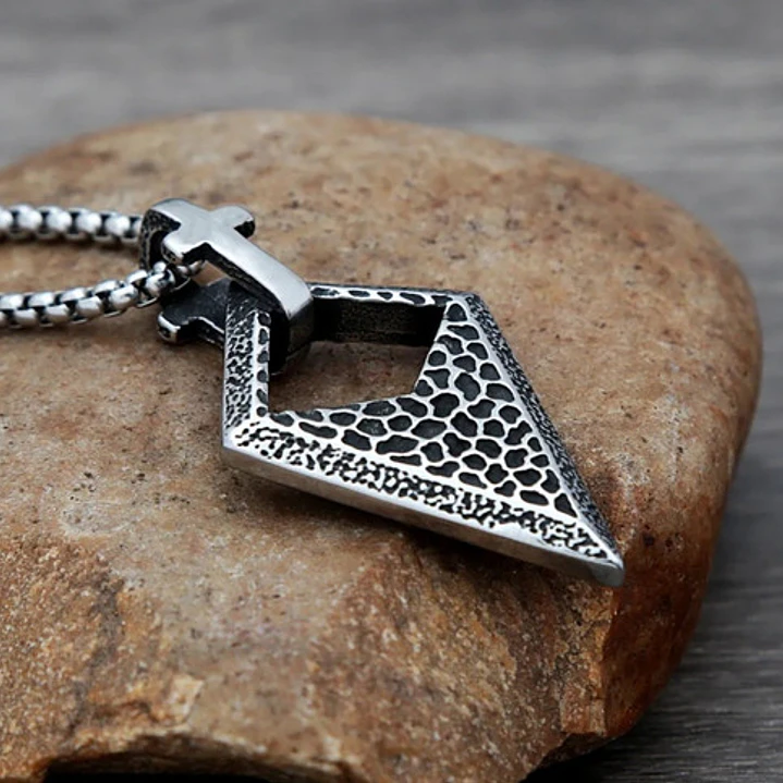 Collar Cruz Y Punta De Lanza, Acero Quirúrgico, Hombre 5