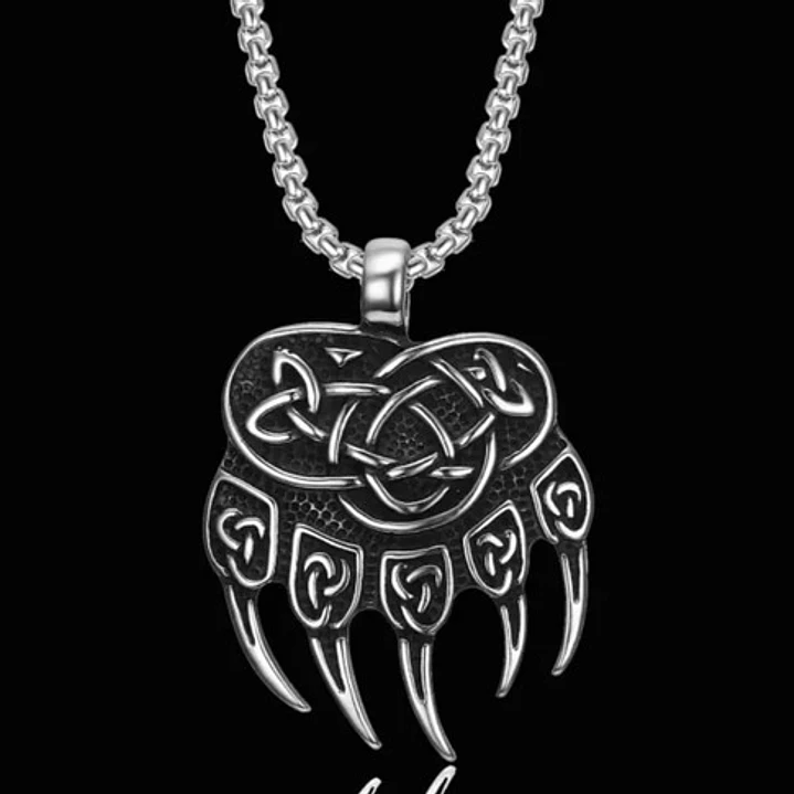 Collar Vikingo Garra De Oso, Acero Inoxidable, Hombre 2
