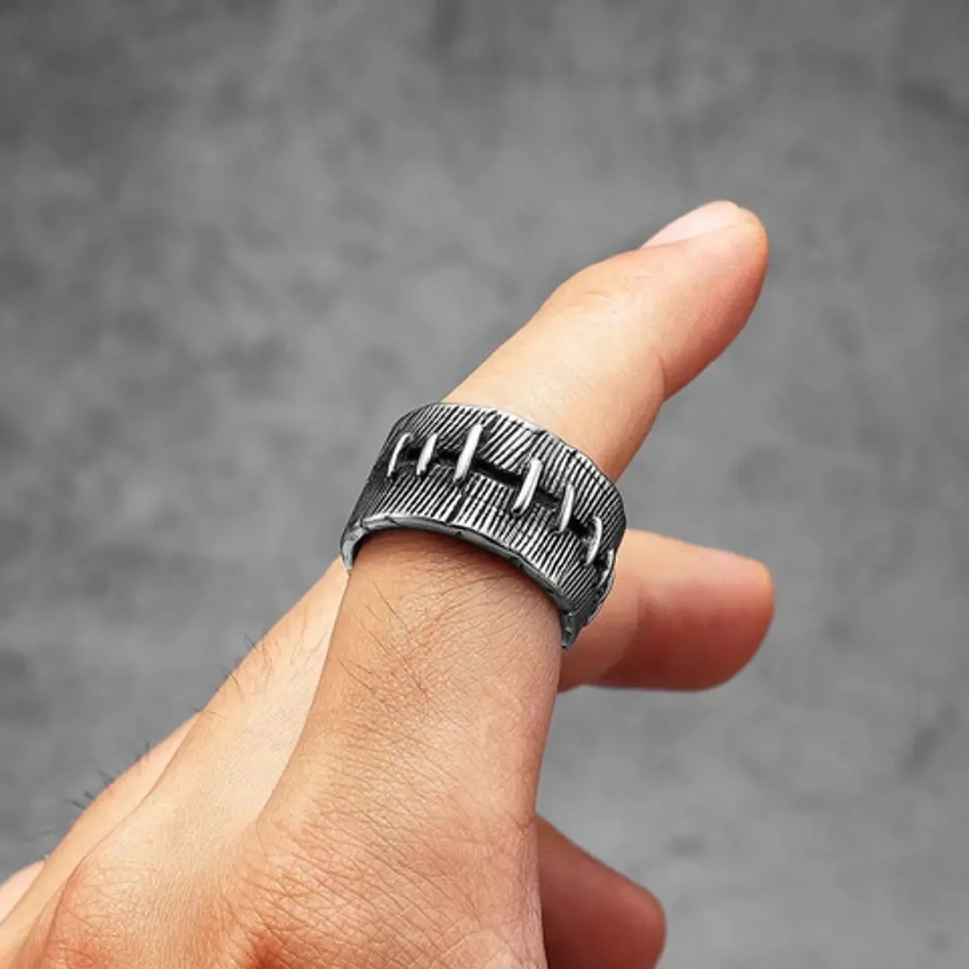 Anillo Acero Inoxidable Frankenstein Macizo, Hombre O Mujer 2