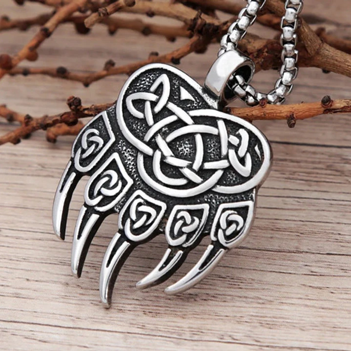 Collar Vikingo Garra De Oso, Acero Inoxidable, Hombre 5