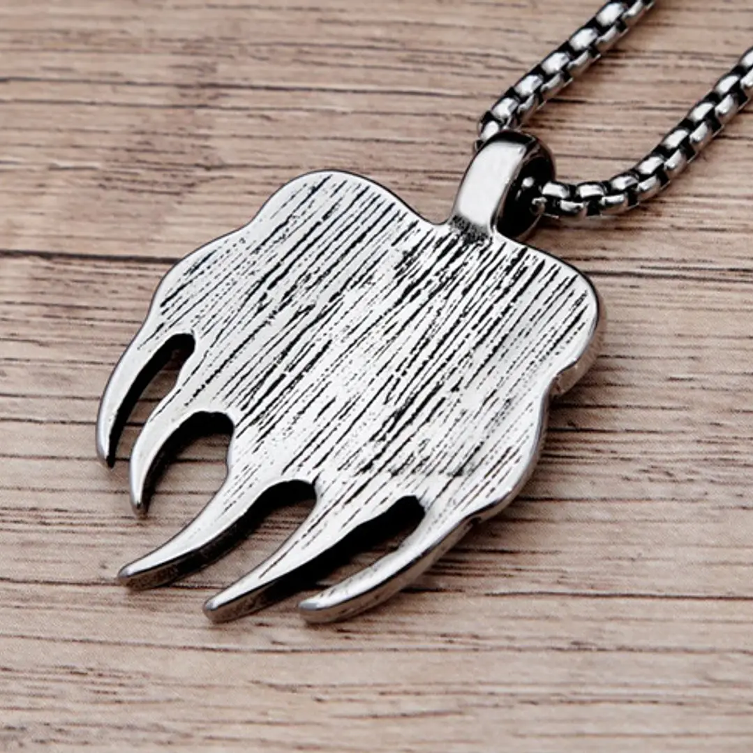 Collar Vikingo Garra De Oso, Acero Inoxidable, Hombre 6