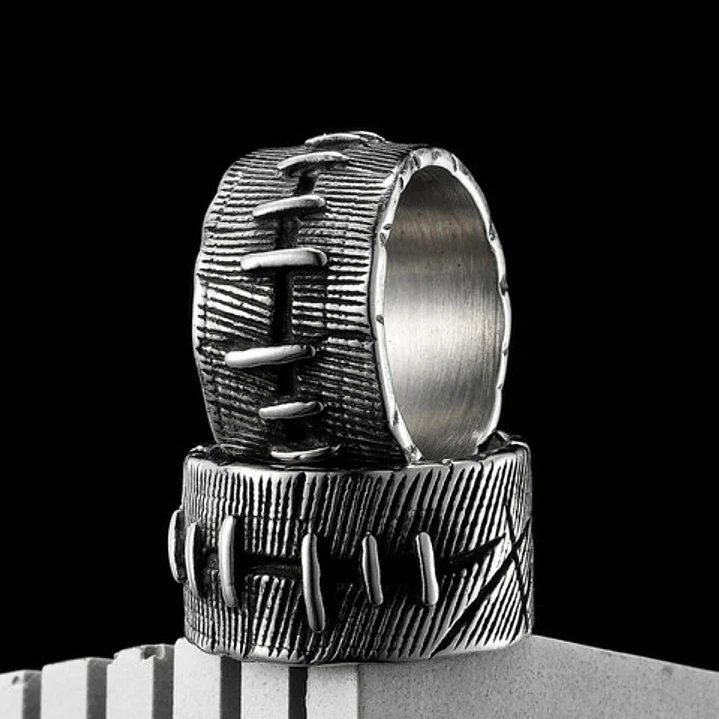 Anillo Acero Inoxidable Frankenstein Macizo, Hombre O Mujer 3