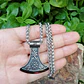 Collar Vikingo Hacha Tallada Runa, Acero Quirúrgico, Hombre - Miniatura 2
