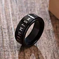Anillo Vikingo Runas Spinner Unisex, Acero Inoxidable Negro - Miniatura 3