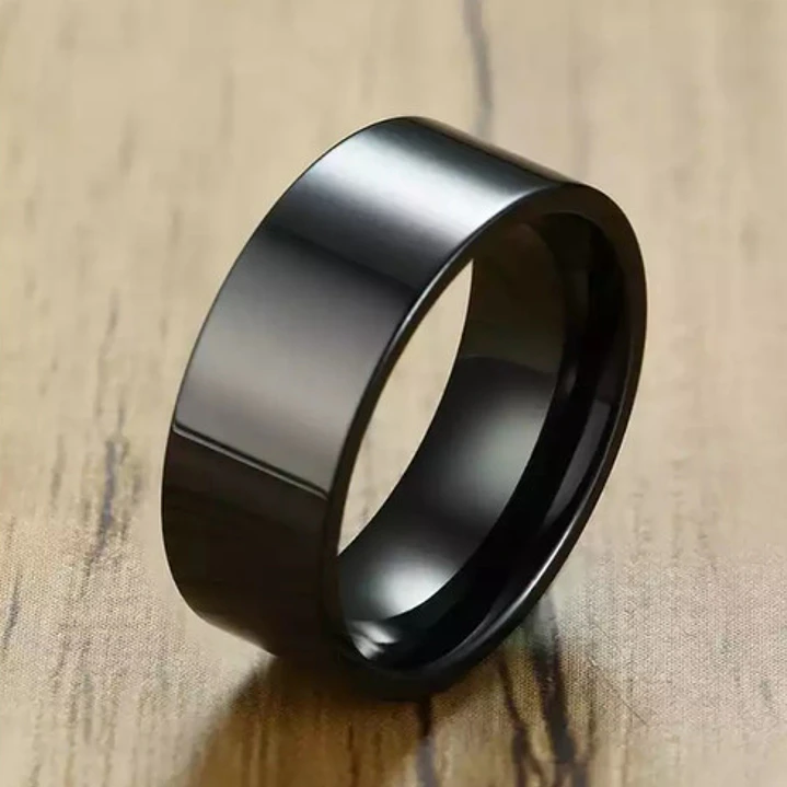 Anillo Plain Black, Acero Inoxidable, Unisex 3