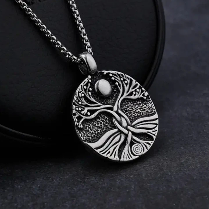 Collar Vikingo Árbol De La Vida (yggdrasil) Acero Inoxidable 2