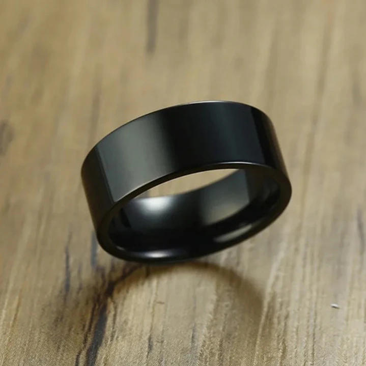 Anillo Plain Black, Acero Inoxidable, Unisex 4