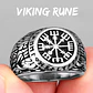 Anillo Vikingo Vegvísir Runa Dorada O Plateada, Unisex - Miniatura 2