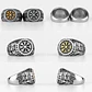 Anillo Vikingo Vegvísir Runa Dorada O Plateada, Unisex - Miniatura 5