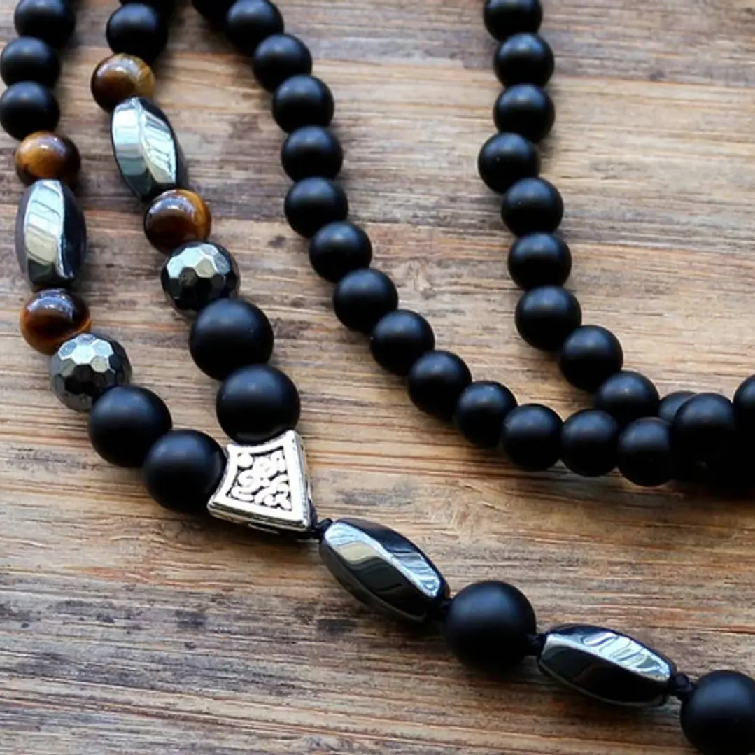Collar Piedras Naturales Ancla Vikinga, Hombre 4