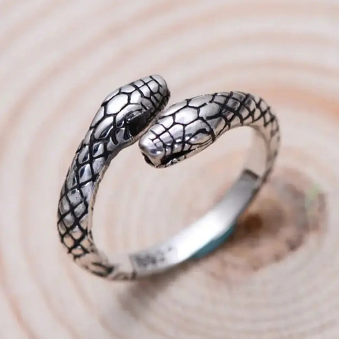 Anillo Serpiente Dos Cabezas, Acero Inoxidable, Unisex 3
