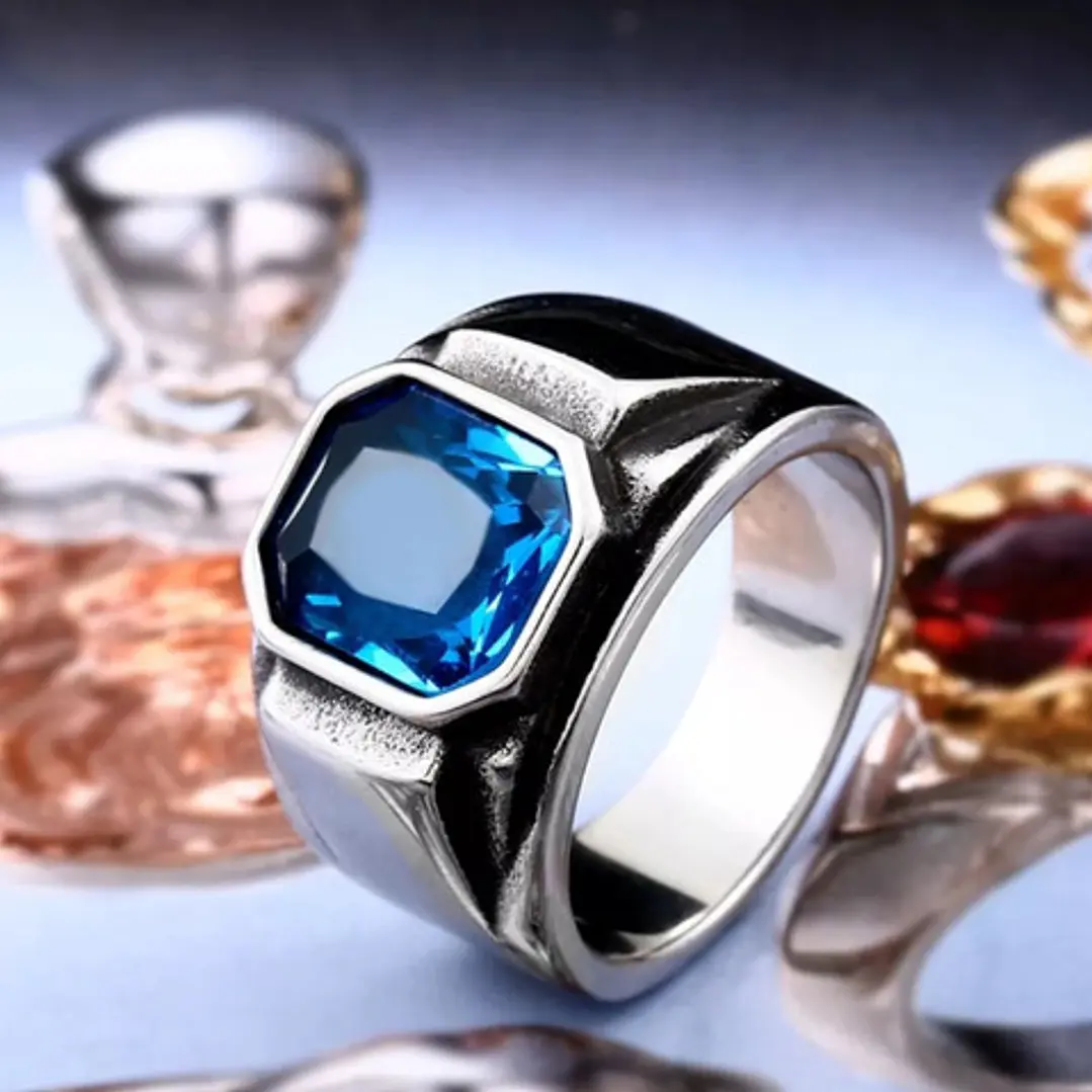 Anillo Italy Blue, Acero Inoxidable, Hombre 2
