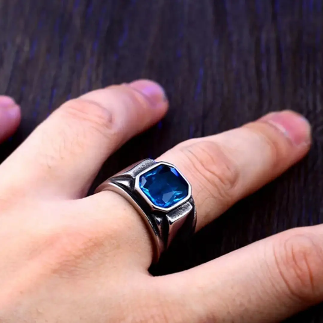 Anillo Italy Blue, Acero Inoxidable, Hombre 3