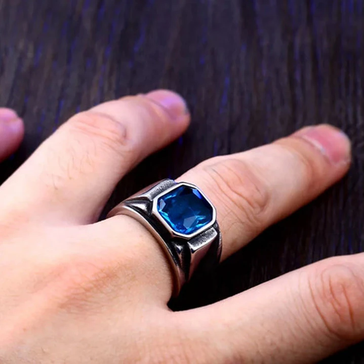 Anillo Italy Blue, Acero Inoxidable, Hombre 3
