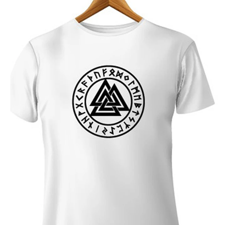 Polera Vikinga Vegvísir, 100% Algodón, Hombre 3