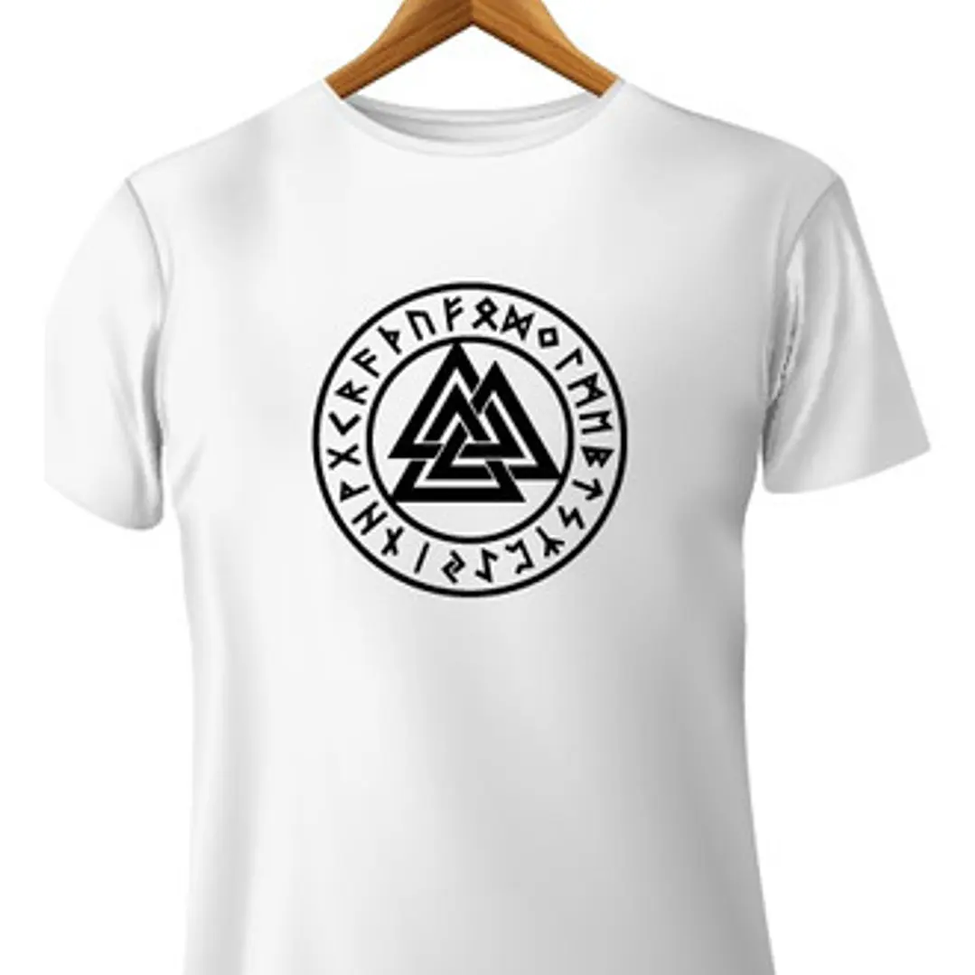 Polera Vikinga Vegvísir, 100% Algodón, Hombre 5