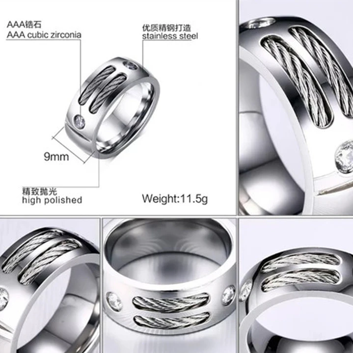 Anillo Classic Barcelona, Acero Inoxidable, Hombre 5