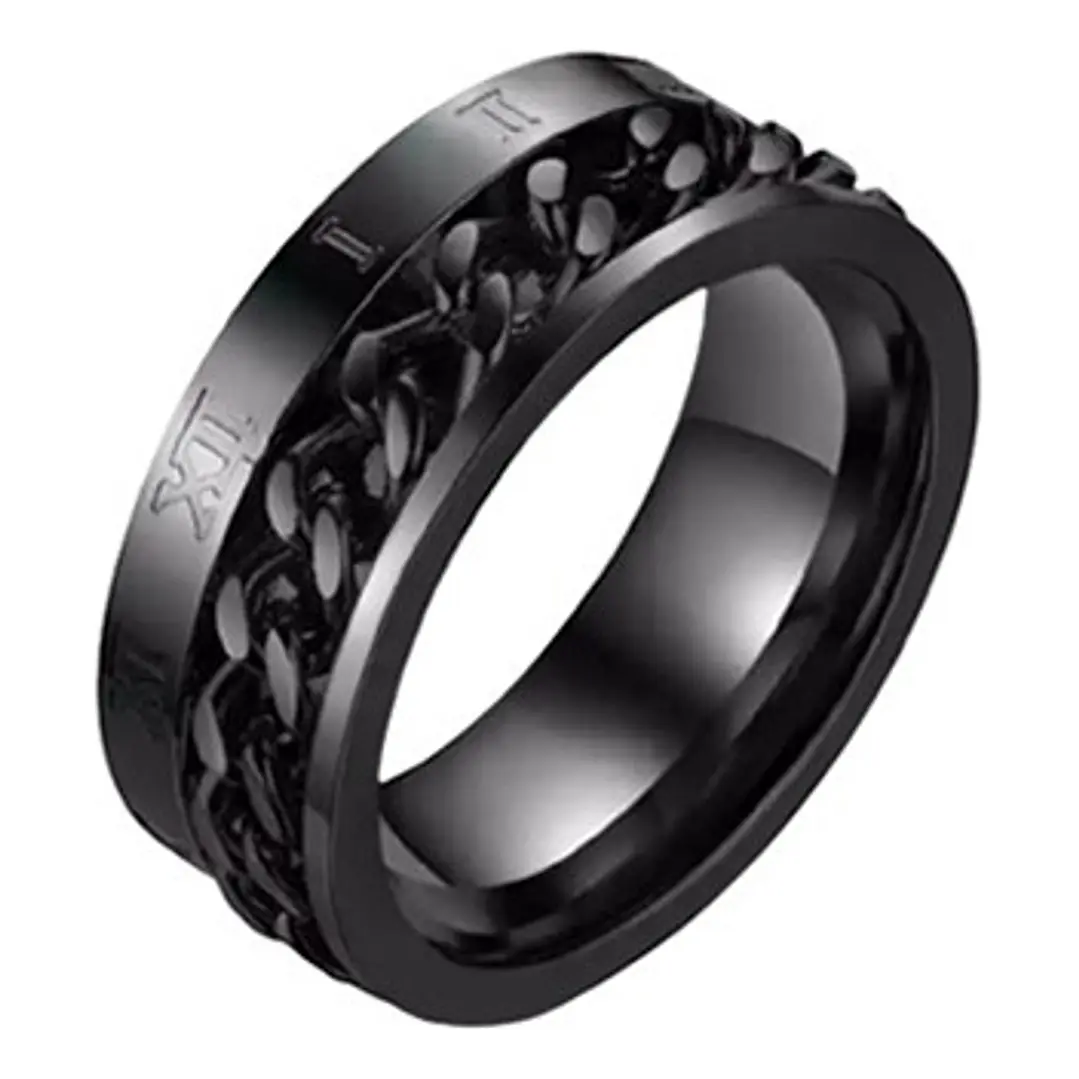 Anillo Romano Spinner Giratorio, Acero Inoxidable, Hombre 1