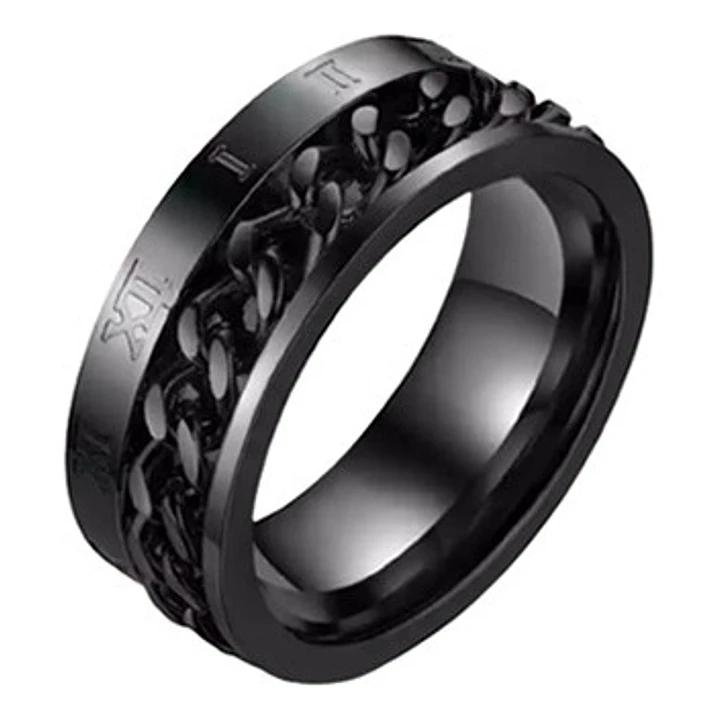 Anillo Romano Spinner Giratorio, Acero Inoxidable, Hombre 1