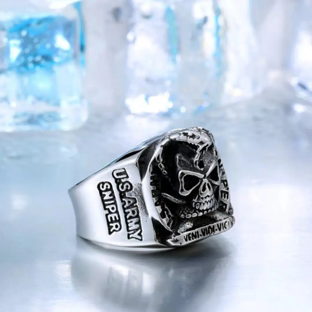 Anillo U.s. Army Skull, Acero Inoxidable, Hombre 3