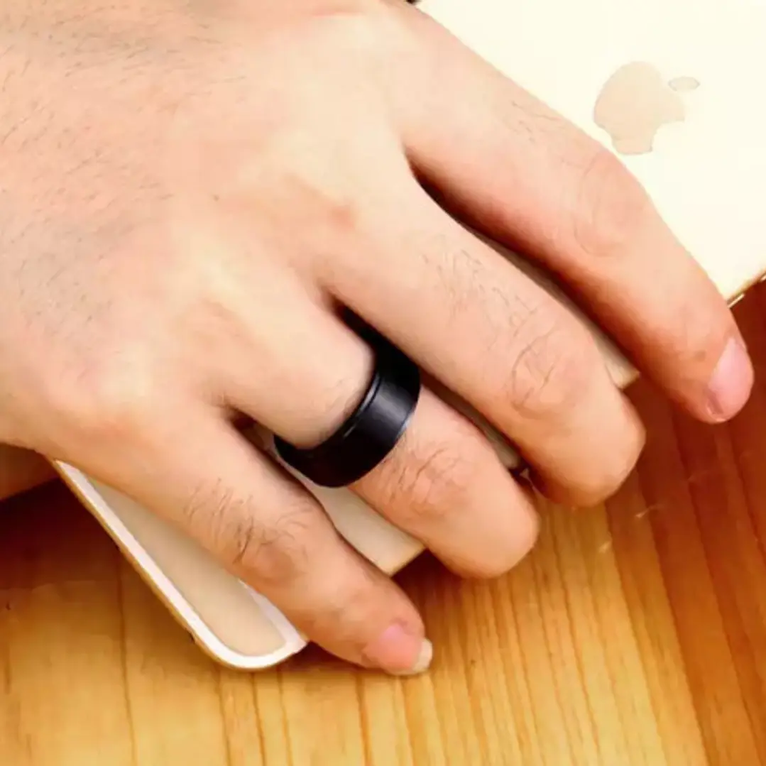 Anillo Black Con Spinner Giratorio, Acero Inoxidable, Unisex 3