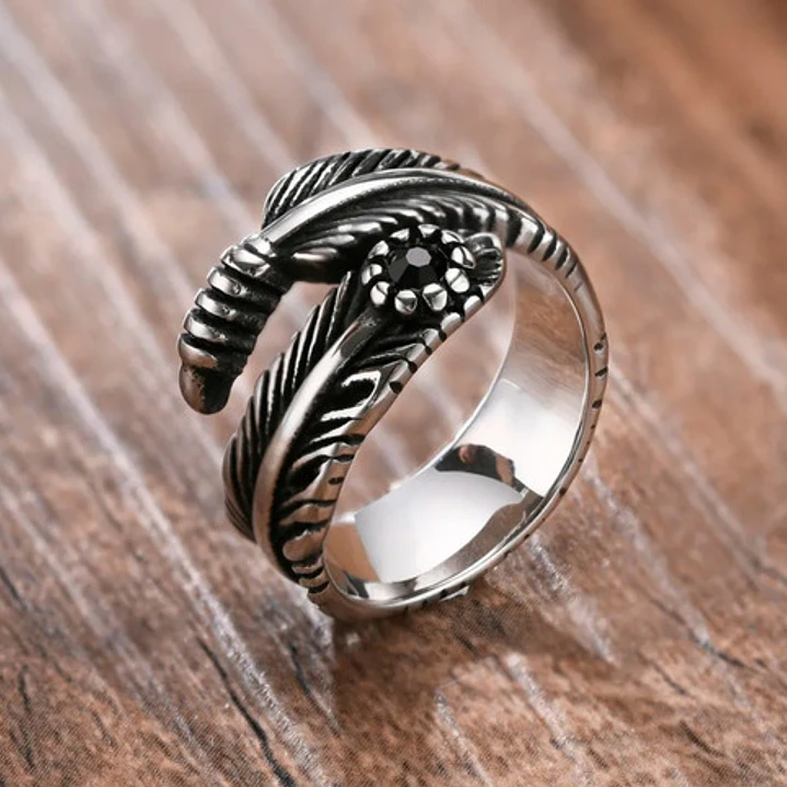 Anillo Pluma, Acero Inoxidable, Hombre 2
