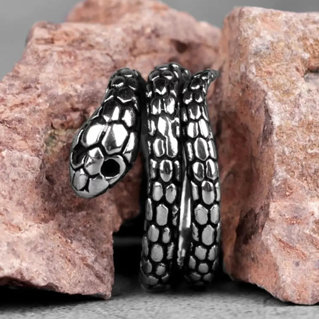 Anillo Serpiente, Acero Inoxidable, Unisex 2