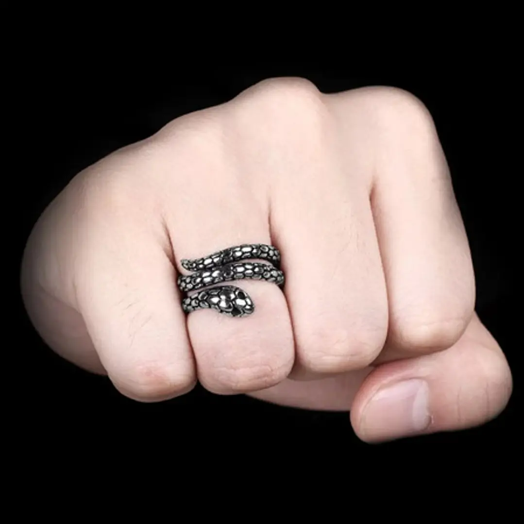 Anillo Serpiente, Acero Inoxidable, Unisex 3
