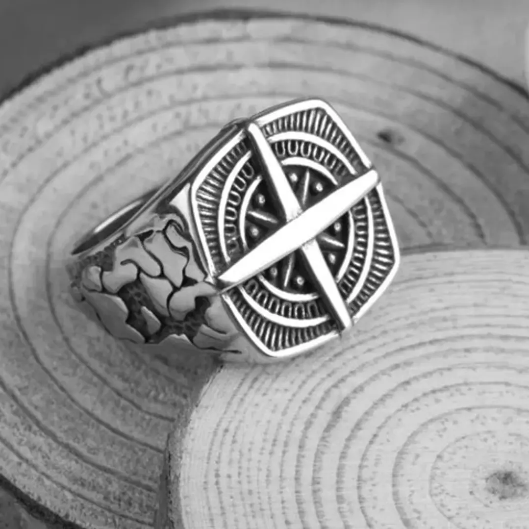 Anillo Compass, Acero Inoxidable, Hombre 4
