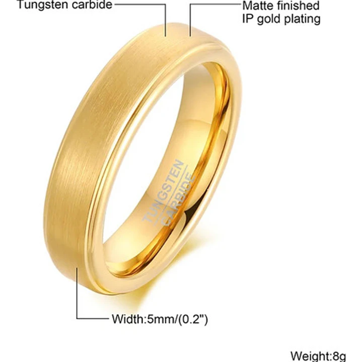 Anillo Compromiso Romantic France, Tungsteno, Unisex 6