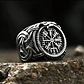 Anillo Vikingo Runa Vegvísir, Acero Inoxidable, Hombre - Miniatura 3