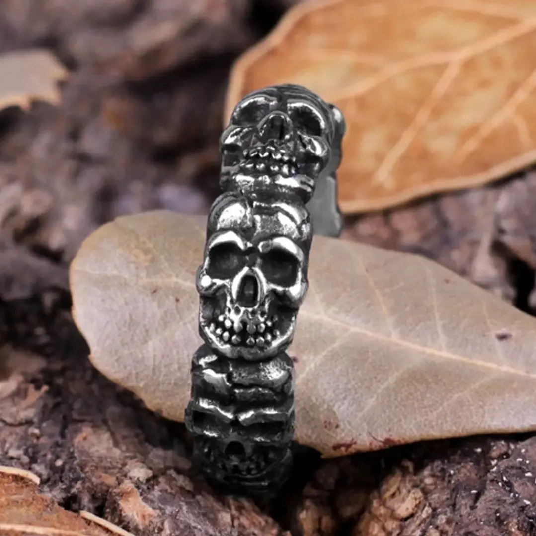 Anillo Calaveras, Acero Inoxidable, Unisex 3